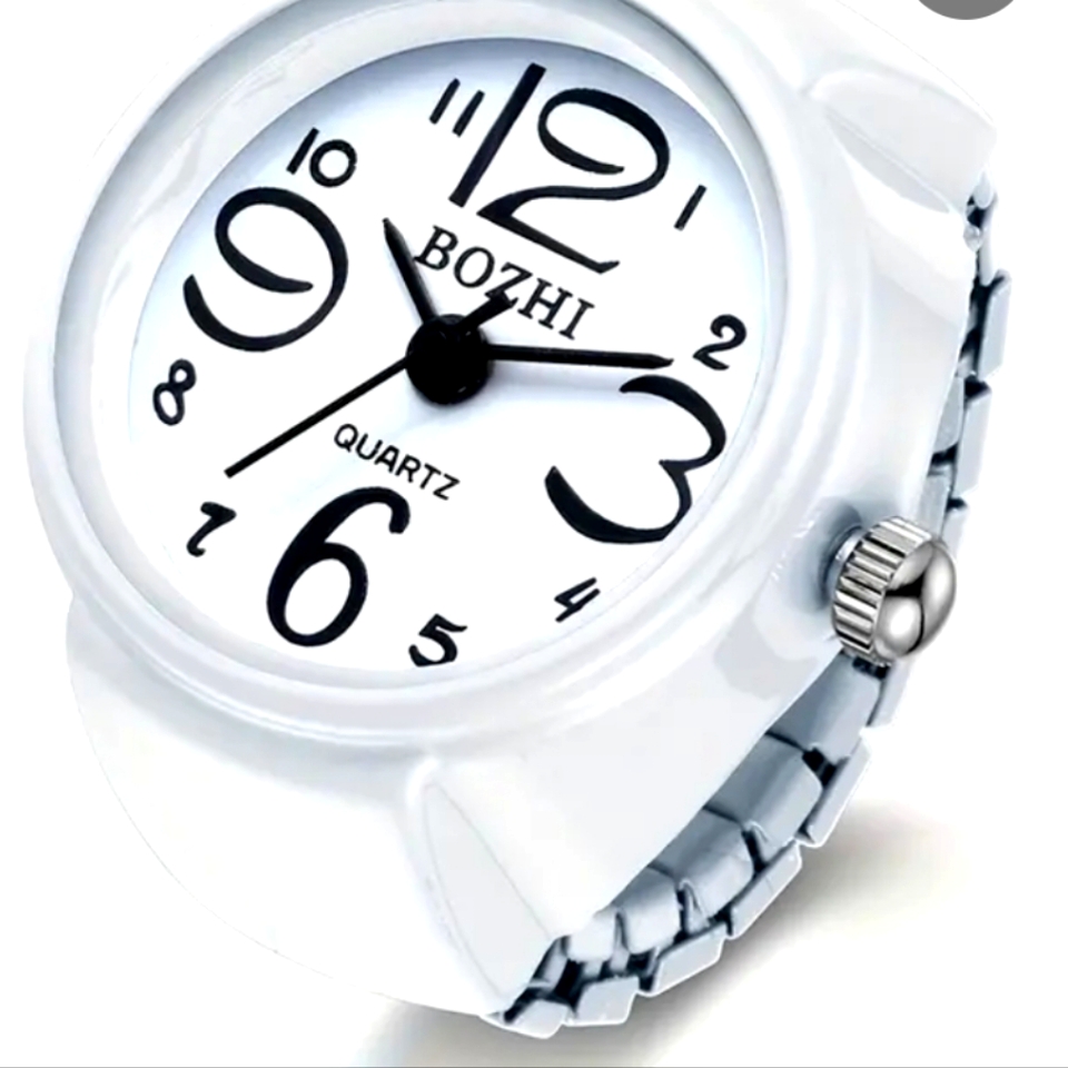 Silver Watch With Blue Dial